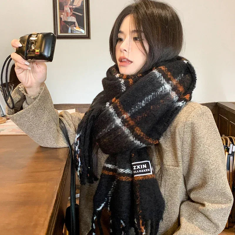 Fashion Scarf Casual Plaid Printed Warm Neck Protection Scarf - DanaFashionstore