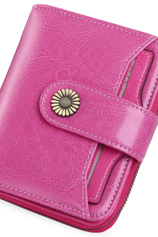 Oil Wax Genuine Leather Lady's Wallet European And American Style