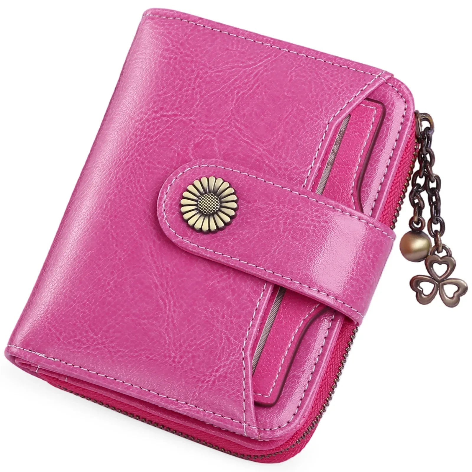 Oil Wax Genuine Leather Lady's Wallet European And American Style - DanaFashionstore