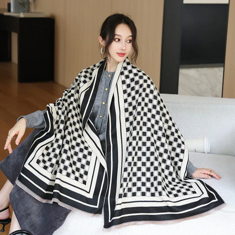 Female Versatile Fashion Thickened Warm Cashmere Scarf - DanaFashionstore