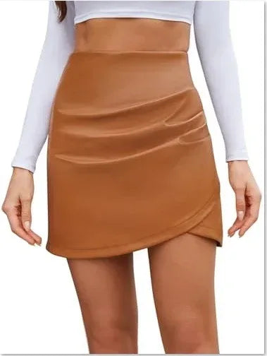 High Waist Asymmetric Tulip Hem Ruffled Wrap Skirt - DanaFashionstore