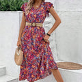 Print V-neck Dress For Women - DanaFashionstore