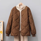 Rhombus Down Jacket Women's Short Coat - DanaFashionstore