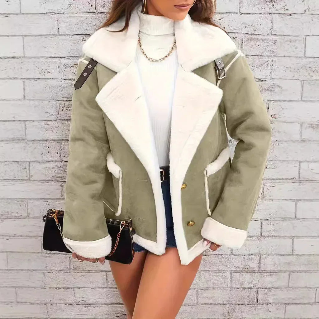 Fashion Polo Collar Plush Jacket 2026 - Winter Warm Casual Jacket - DanaFashionstore