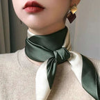 Artificial Silk Striped High-grade Korean Style Stylish Beach Arm Bag Silk Scarf - DanaFashionstore
