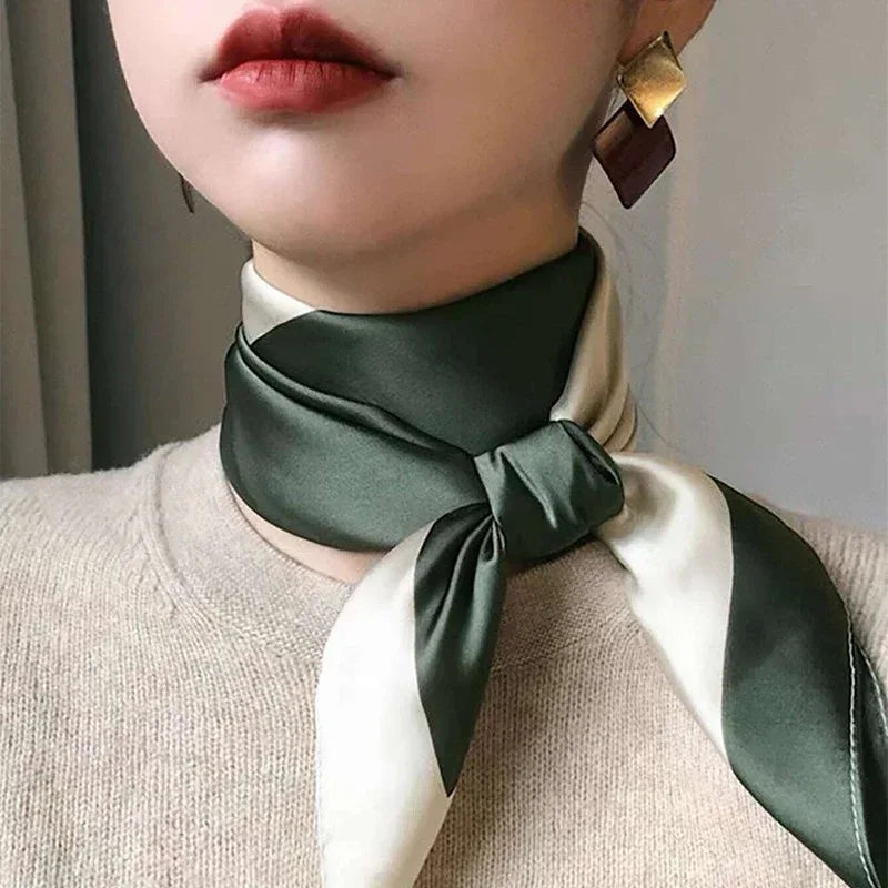 Artificial Silk Striped High-grade Korean Style Stylish Beach Arm Bag Silk Scarf - DanaFashionstore