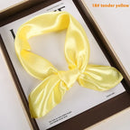 Solid Color Square Scarf Artificial Silk Small Square Towel - DanaFashionstore