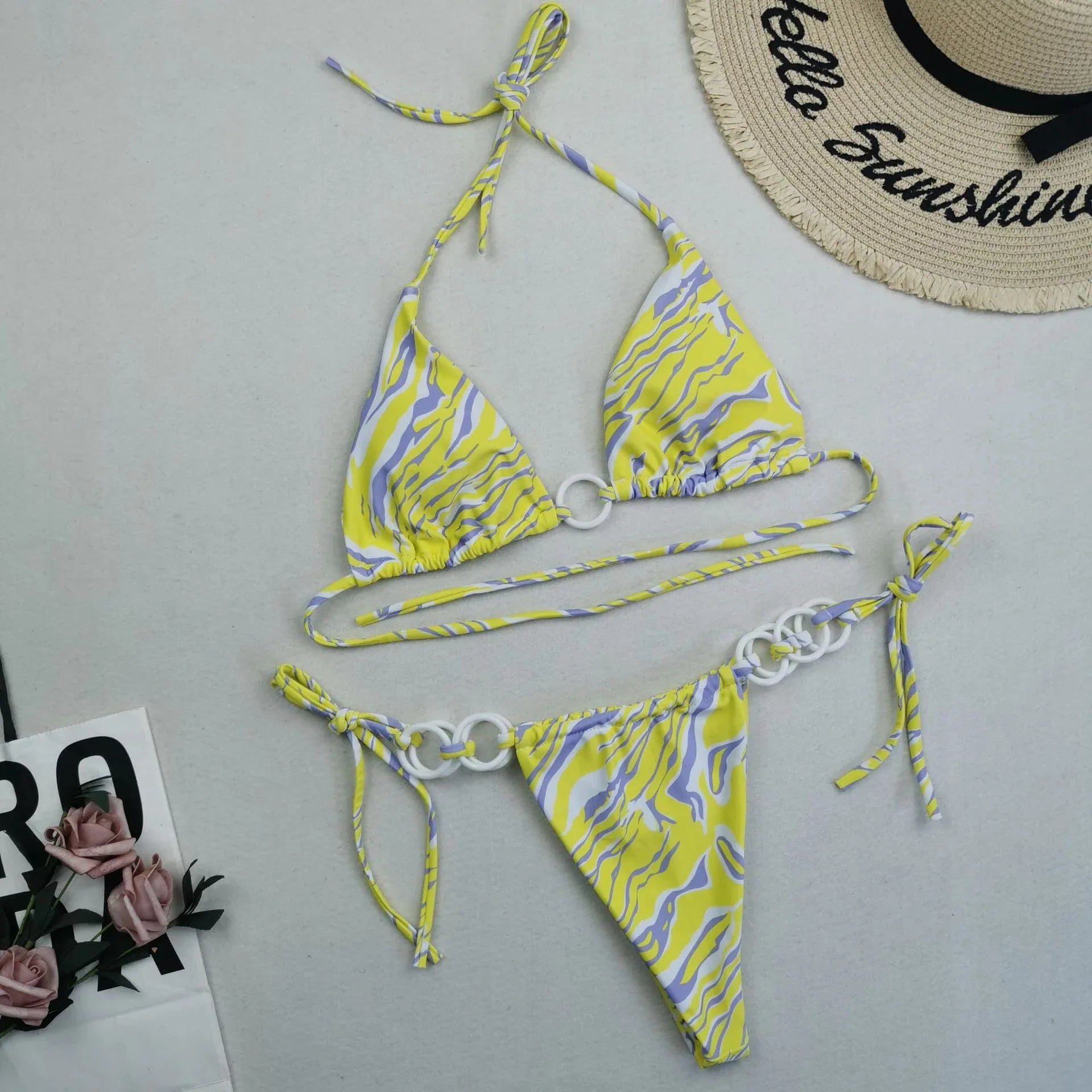 New Women's Split Bikini Double Fabric Lace-up Swimwear - DanaFashionstore