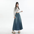 American Style Retro Big Swing Denim Spring New High Waist A- Line Slimming Mid-length Skirt - DanaFashionstore