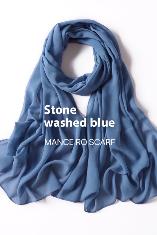 Pure Color Pearl Chiffon Scarf Headcloth Veil Chiffon Scarf