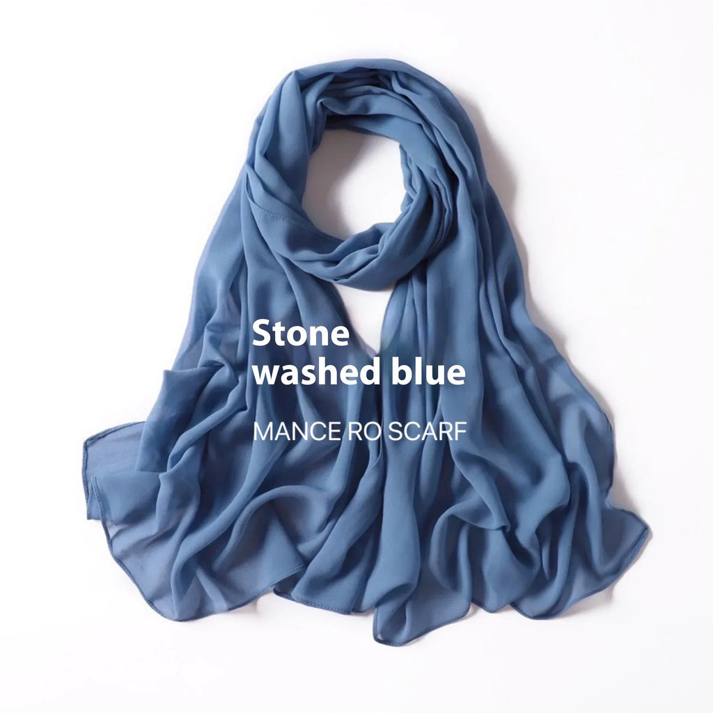 Pure Color Pearl Chiffon Scarf Headcloth Veil Chiffon Scarf - DanaFashionstore