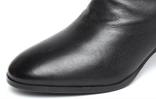 Autumn And Winter Women's Pointed Thick Heel And Fleece Martin Boots - DanaFashionstore