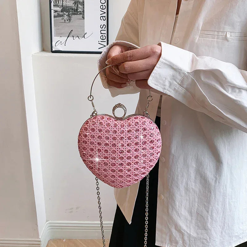 Women's Chain Bag High-grade Messenger Bag Heart Shape - DanaFashionstore