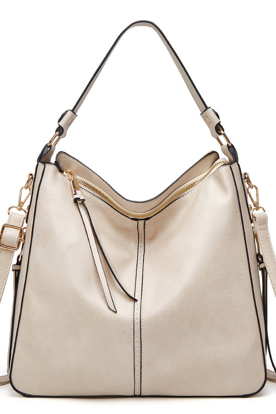 Hobos Zipper Bucket Bags With Adjustable Shoulder-strap Handbags Temperament High Capacity Messenger Shoulder Bag For Women