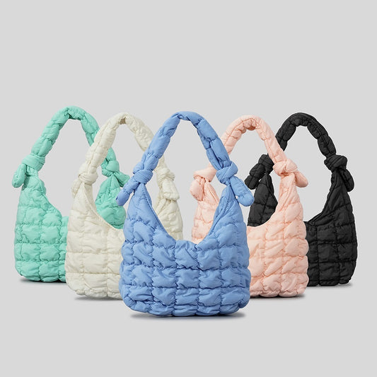 Simple Quilted Bubble Texture Cloud Pleated Handbag For Women - Dana Fashion