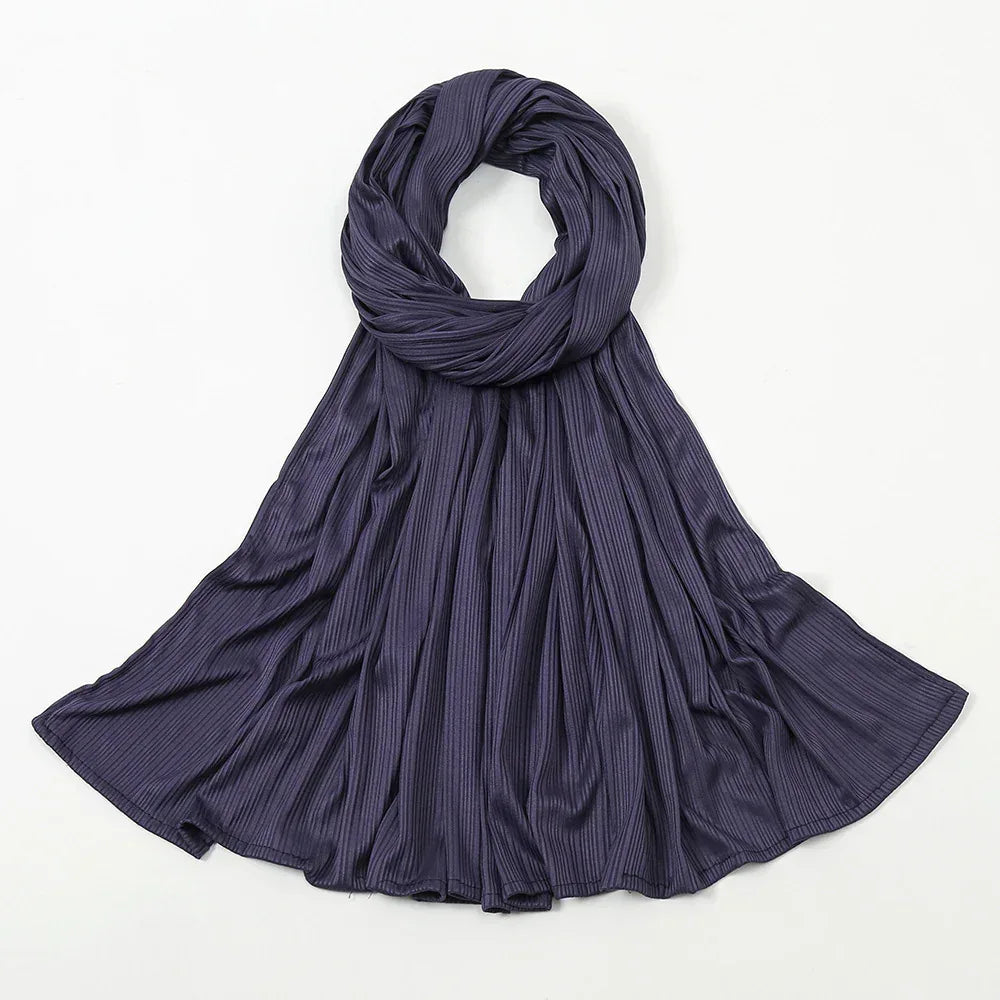 Women's Knitted Thread Cotton Striped Solid Color Scarf - DanaFashionstore