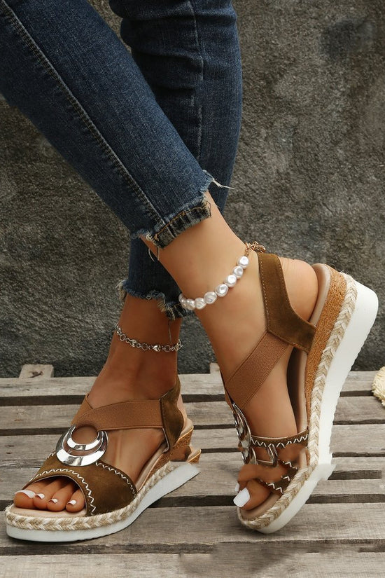 Women's Thick Sole Hemp Rope Platform Roman Sandals