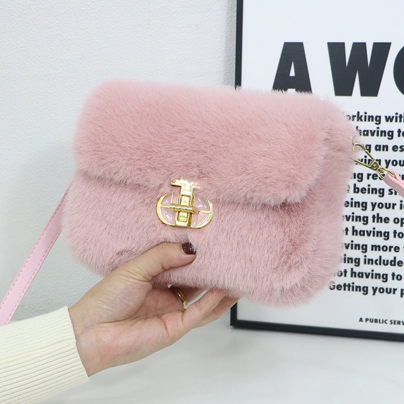 Female Autumnwinter Bag Plush Crossbody Bag $43.96 Dana Fashion Color: Pink Women's Bags Product information: Applicable scenarios: Daily matching Color: khaki, brown, black, pink, purple, white, blue Material: Plush Style: Urban Simplicity Packing list: