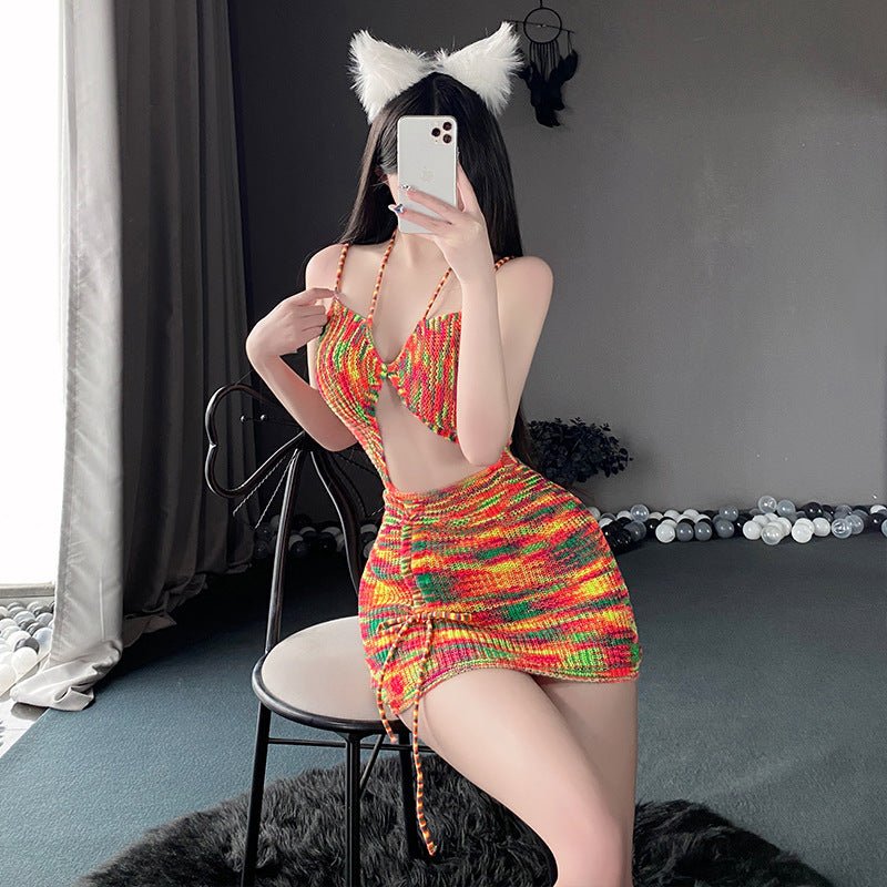 Female Backless Sweater Pajamas Skirts $44.36 Dana Fashion Color: Picture Color Size: Free Size Women's clothing Product information: Fabric name: Polyester Color: Picture color Main fabric composition: Polyester Fiber (polyester) Size: free size Applicab