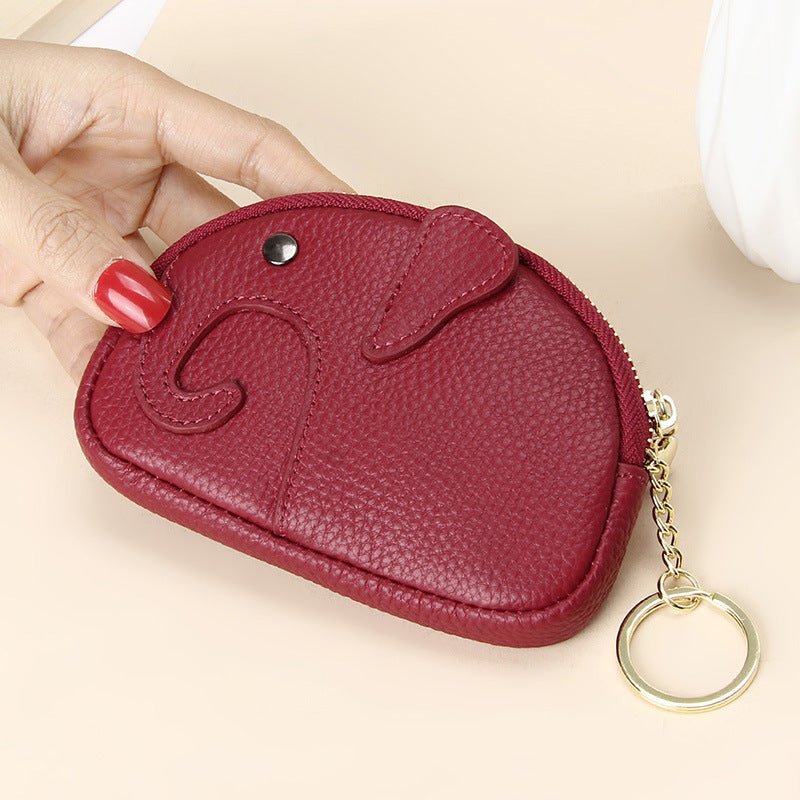 Female Creative Keychain Cartoon Elephant Wallet $23.47 Dana Fashion Color: Wine Red Women's Bags Product information: Pattern: solid color Lining texture: Polyester Applicable scenario: Daily matching Color: yellow, wine red, green, black, pink, gray, li