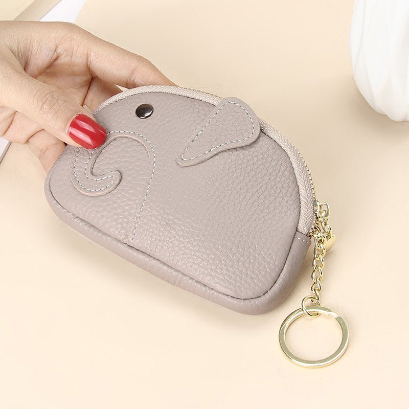 Female Creative Keychain Cartoon Elephant Wallet $23.47 Dana Fashion Color: Greige Women's Bags Product information: Pattern: solid color Lining texture: Polyester Applicable scenario: Daily matching Color: yellow, wine red, green, black, pink, gray, ligh