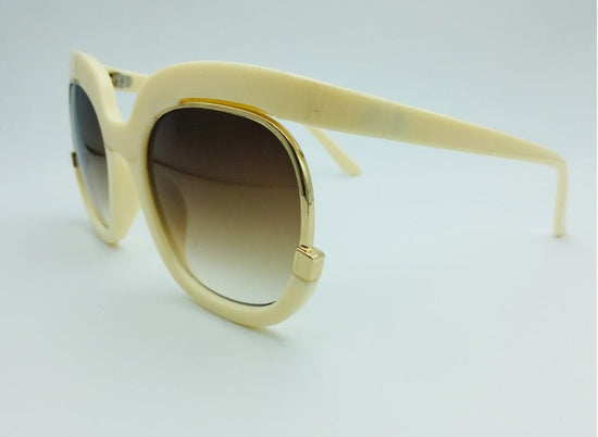Female flying Sunglasses，Women Cat Eye Half Frame $25.33 Dana Fashion Color: Beige Women's Accessories Lens material: PC Frame material: plastic Anti-UV grade: UV400