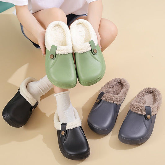 Female Plus Size Fleece-lined Home Cotton Slippers $31.17 Dana Fashion Color: Black Size: 35/36 Women's shoes Product information: Inner material: artificial wool Color: black, gray, green, purple Heel height: 3 Size: 35/36,37/38,39/40,40/41,42/43,44/45 S
