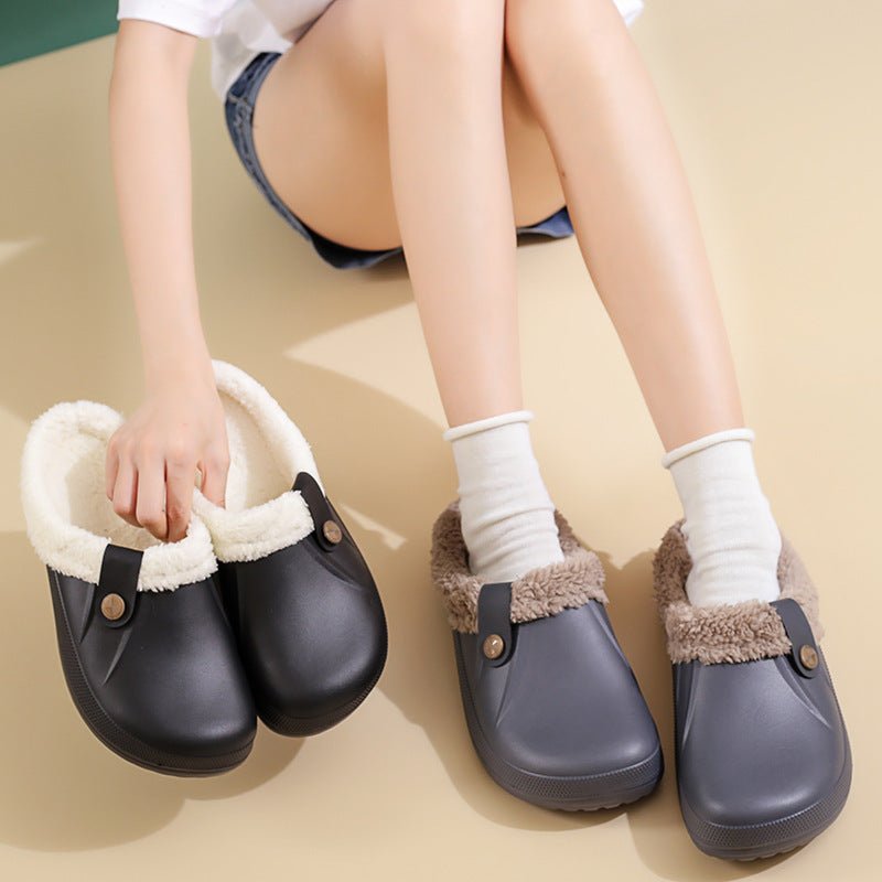 Female Plus Size Fleece-lined Home Cotton Slippers $31.17 Dana Fashion Color: Black Size: 35/36 Women's shoes Product information: Inner material: artificial wool Color: black, gray, green, purple Heel height: 3 Size: 35/36,37/38,39/40,40/41,42/43,44/45 S