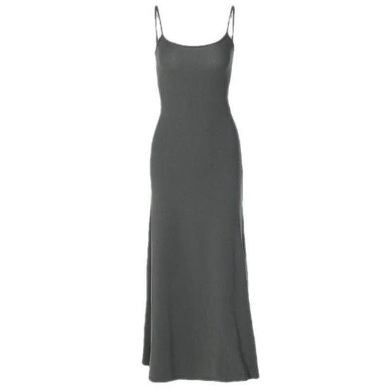 Female Summer Hot Girl Slim Fit Long Dress $19.90 Dana Fashion Color: Black Size: L Women's clothing Product information: Color: gray, black Waist type: high waist Popular elements: suspenders Style: Sling style Main fabric composition: Polyester (polyest