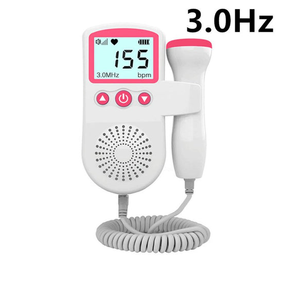 Fetal Heart Rate Monitor Home Pregnancy Baby Fetal Sound Heart Rate Detector $43.01 Dana Fashion style: Pink 3.0Hz Baby & Mother Overview: 1）2.5 Mhz Waterproof probe High sensitivity of the probe, 12~16weeks can hear fetal heartbeat . 2）LCD digital screen