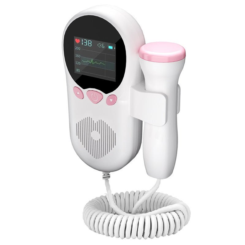 Fetal Heart Rate Monitor Home Pregnancy Baby Fetal Sound Heart Rate Detector $46.63 Dana Fashion style: 3.0hz color screen Baby & Mother Overview: 1）2.5 Mhz Waterproof probe High sensitivity of the probe, 12~16weeks can hear fetal heartbeat . 2）LCD digita