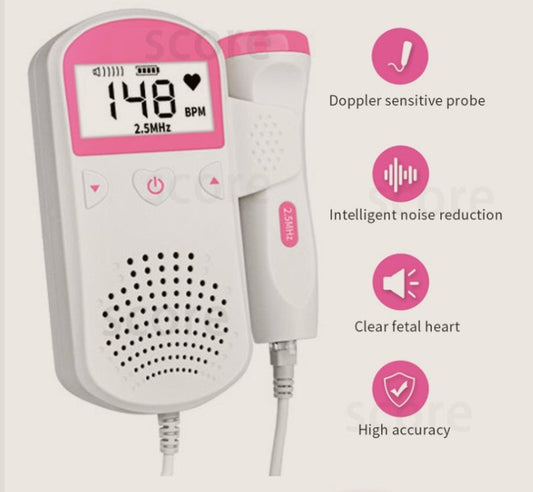 Fetal Heart Rate Monitor Home Pregnancy Baby Fetal Sound Heart Rate Detector $70.97 Dana Fashion style: 1 Baby & Mother Overview: 1）2.5 Mhz Waterproof probe High sensitivity of the probe, 12~16weeks can hear fetal heartbeat . 2）LCD digital screen Light sc
