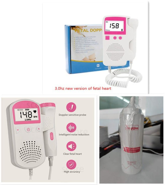 Fetal Heart Rate Monitor Home Pregnancy Baby Fetal Sound Heart Rate Detector $70.97 Dana Fashion style: 1 Baby & Mother Overview: 1）2.5 Mhz Waterproof probe High sensitivity of the probe, 12~16weeks can hear fetal heartbeat . 2）LCD digital screen Light sc