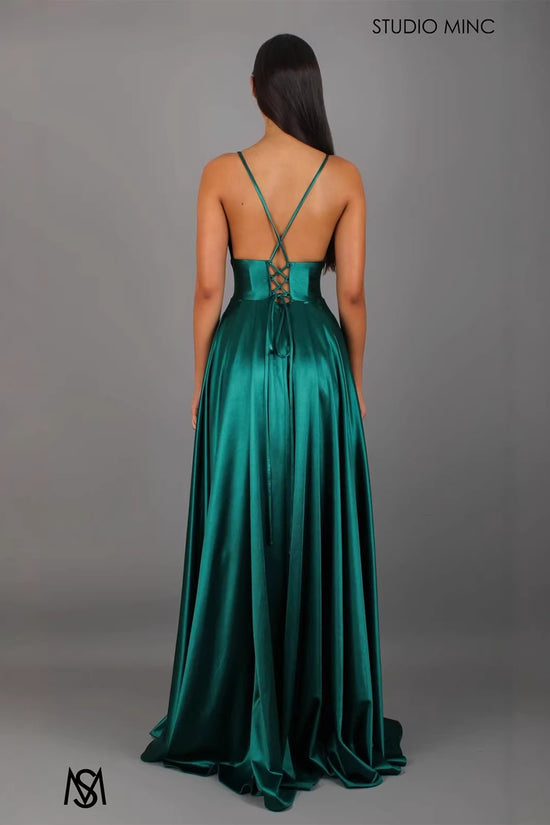 Women's Strap Solid Color V-Neck Dress