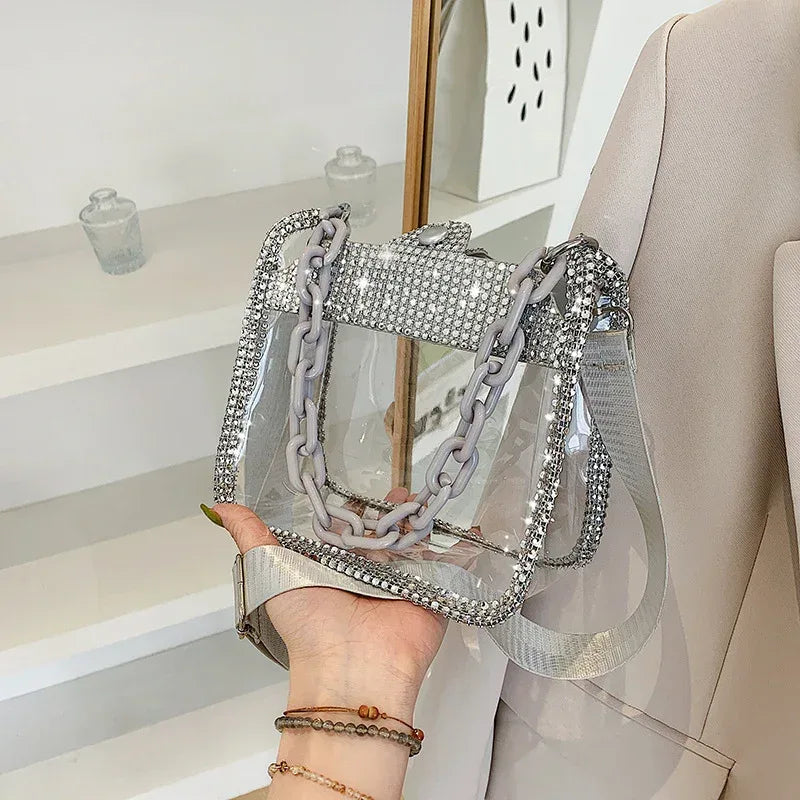 Transparent Chain Women's Portable PVC Shoulder Bag - DanaFashionstore