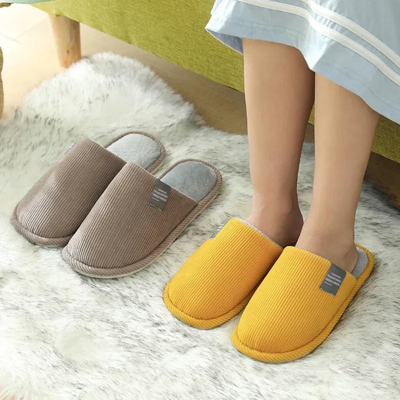 Indoor Corduroy Shoes Warm Plush Home Slipper Anti Slip Floor Bedroom Shoes Autumn Winter - DanaFashionstore