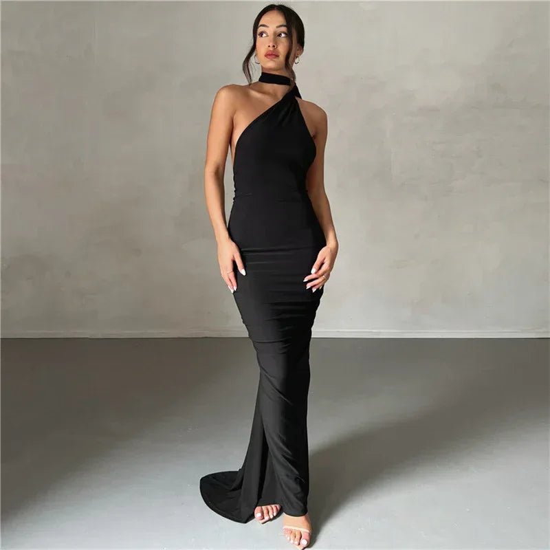 Backless Halter Sheath Dress For Women - DanaFashionstore