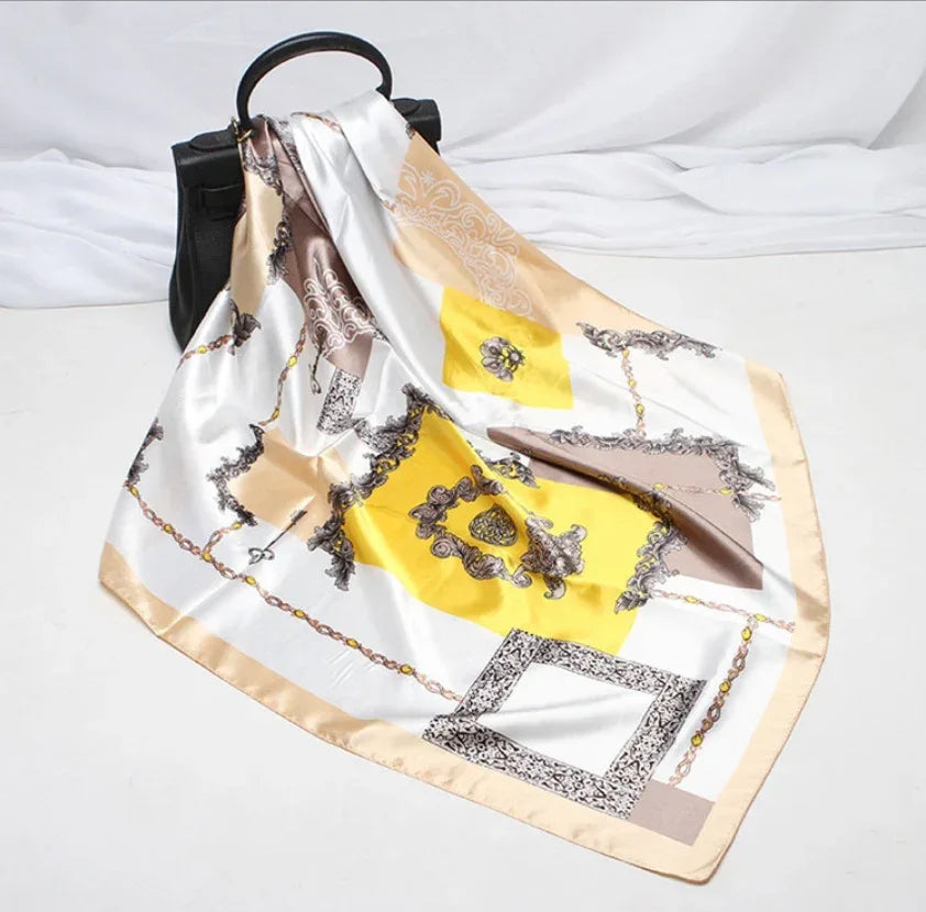 Digital Printed Square Silk Scarf - DanaFashionstore