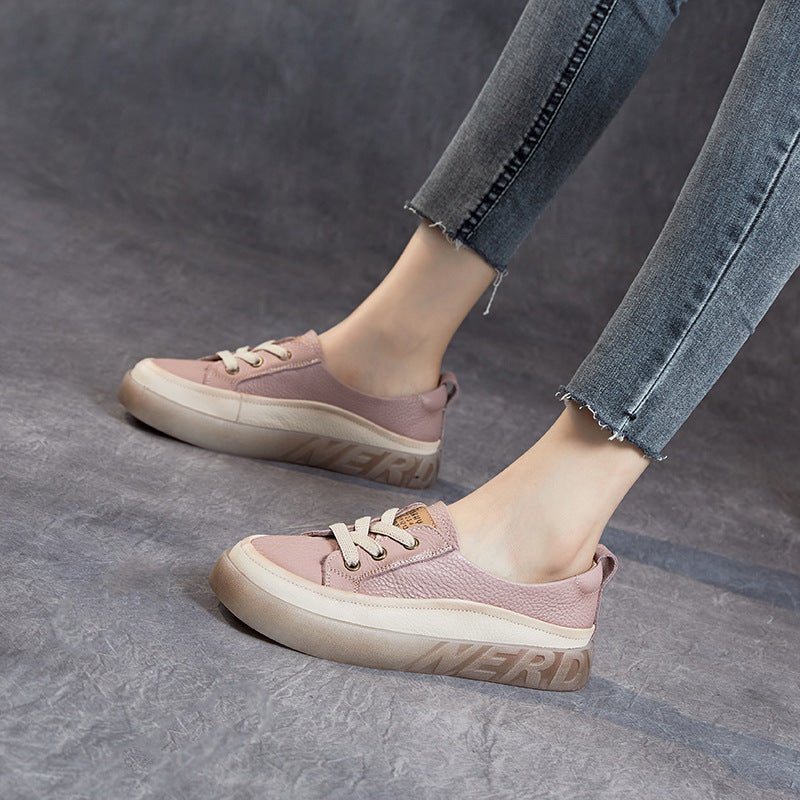First Layer Cowhide Shallow Mouth Pumps Female Genuine Leather Casual Board Shoes Rubber Platform Shoes $109.95 Dana Fashion Color: A2318 Beige Size: 35 Women's shoes Product information: Pattern: solid color Lining material: imitation leather Color: A231