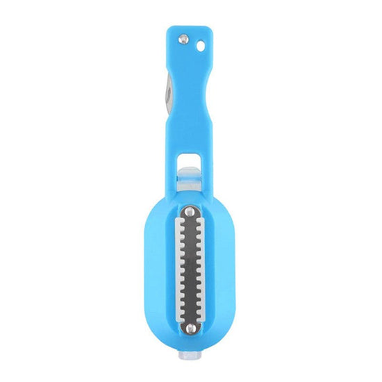 Fish Skin Brush Scraping Fish Scale Brush Grater Quick Disassembly Fish Knife Cleaning Peeling Skin Scraper Scraper Fish Scaler Kitchen Tools $9.00 Dana Fashion format: 20x5.5cm Color: Blue Dana's Kitchen Overview: Fish shape design and beautiful appearan