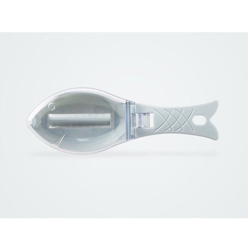 Fish Skin Brush Scraping Fish Scale Brush Grater Quick Disassembly Fish Knife Cleaning Peeling Skin Scraper Scraper Fish Scaler Kitchen Tools $9.00 Dana Fashion format: 16x5.5x4.2cm Color: blue Dana's Kitchen Overview: Fish shape design and beautiful appe