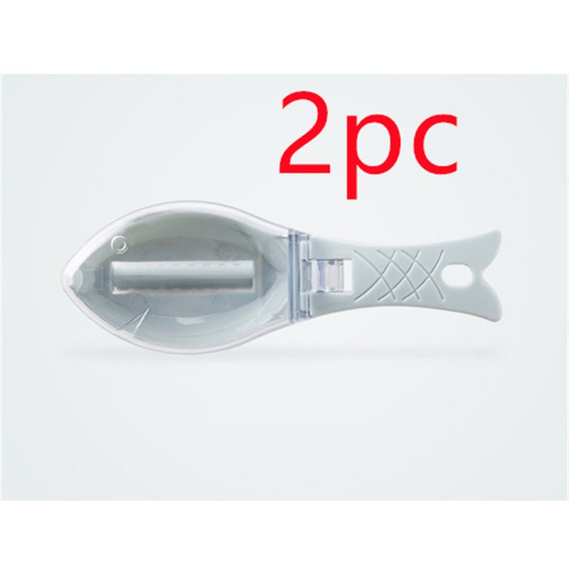 Fish Skin Brush Scraping Fish Scale Brush Grater Quick Disassembly Fish Knife Cleaning Peeling Skin Scraper Scraper Fish Scaler Kitchen Tools $9.00 Dana Fashion format: 16x5.5x4.2cm Color: blue Dana's Kitchen Overview: Fish shape design and beautiful appe