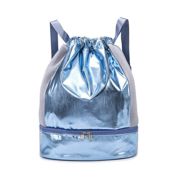Fitness Dry Wet Separation Swimming Storage Bag $36.94 Dana Fashion Color: Light Blue Size: Free Size Women's Bags Product information: Color: silver white, light blue, champagne, light pink, light purple, all-match Black Function: breathable Material: gl