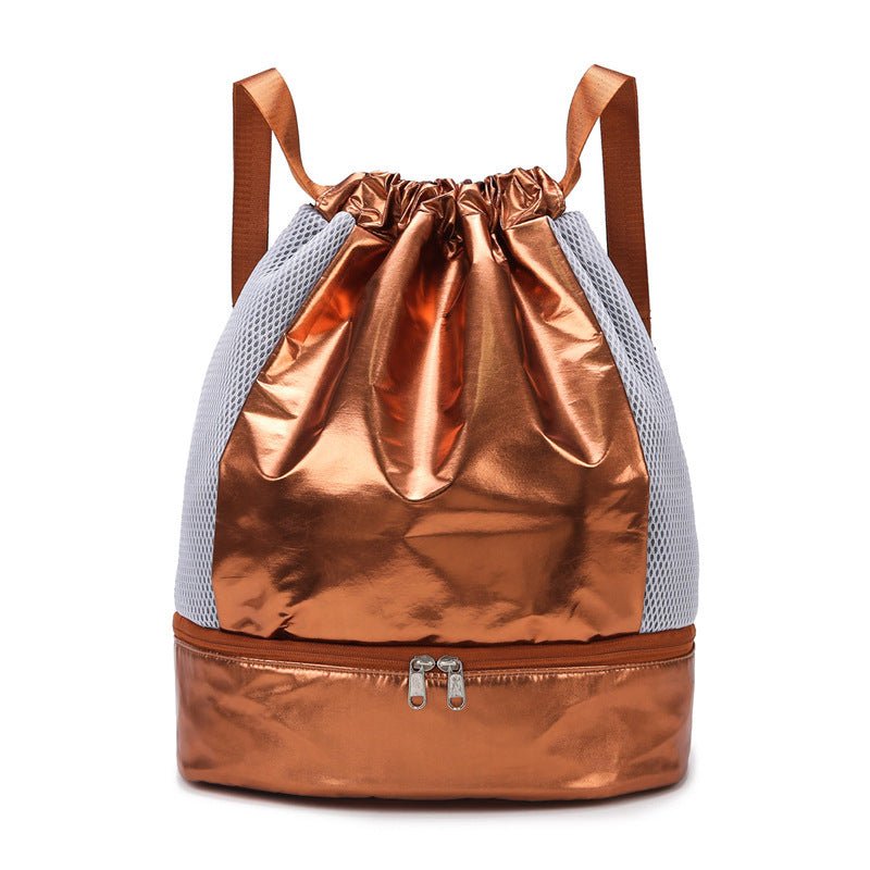 Fitness Dry Wet Separation Swimming Storage Bag $36.94 Dana Fashion Color: Champagne Size: Free Size Women's Bags Product information: Color: silver white, light blue, champagne, light pink, light purple, all-match Black Function: breathable Material: glo