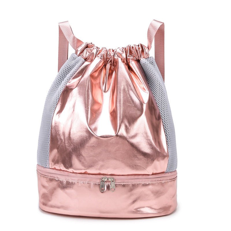 Fitness Dry Wet Separation Swimming Storage Bag $36.94 Dana Fashion Color: Light Pink Size: Free Size Women's Bags Product information: Color: silver white, light blue, champagne, light pink, light purple, all-match Black Function: breathable Material: gl