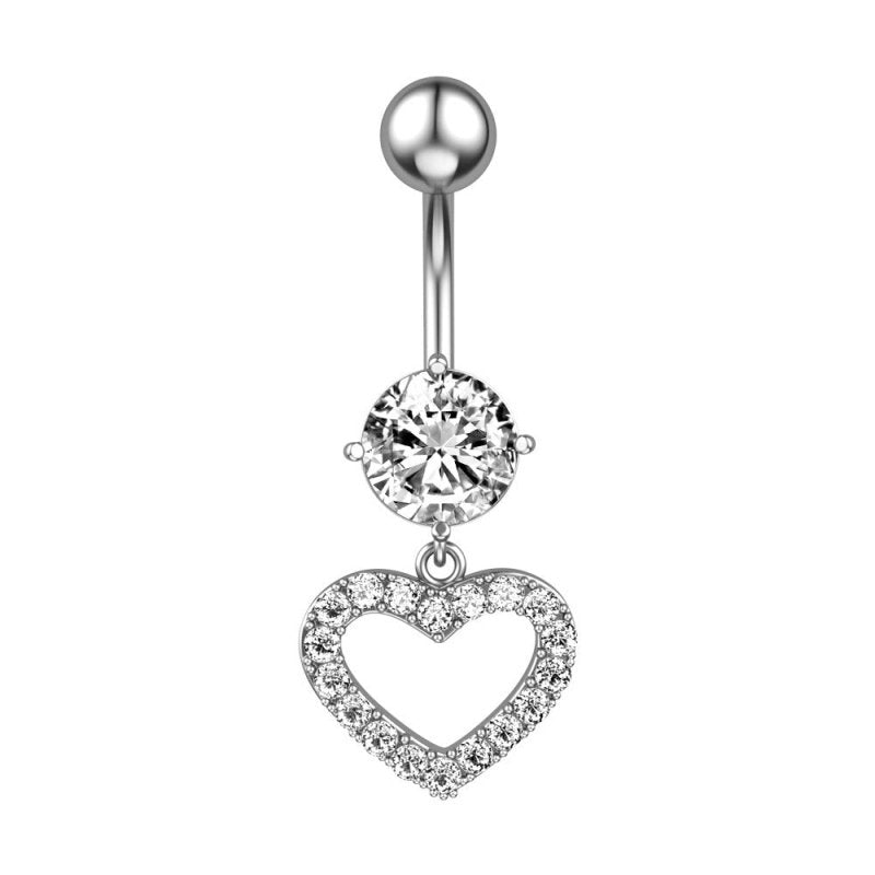 Five-piece Set Navel Stud European And American $9.50 Dana Fashion Color: Heart Pendant Steel Color Women's Accessories Product information: Type: navel stud Treatment Process: zircon Material: Copper Purity: 9K Series: party Image: Sexy Style: Women's Sh