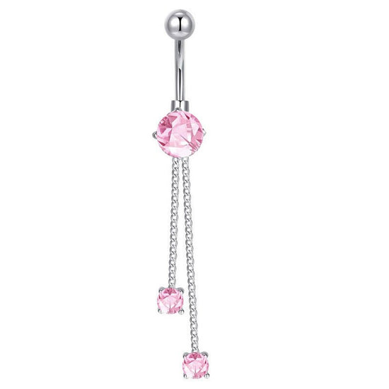 Five-piece Set Navel Stud European And American $9.50 Dana Fashion Color: Chain New Steel Pink Zirconium Women's Accessories Product information: Type: navel stud Treatment Process: zircon Material: Copper Purity: 9K Series: party Image: Sexy Style: Women
