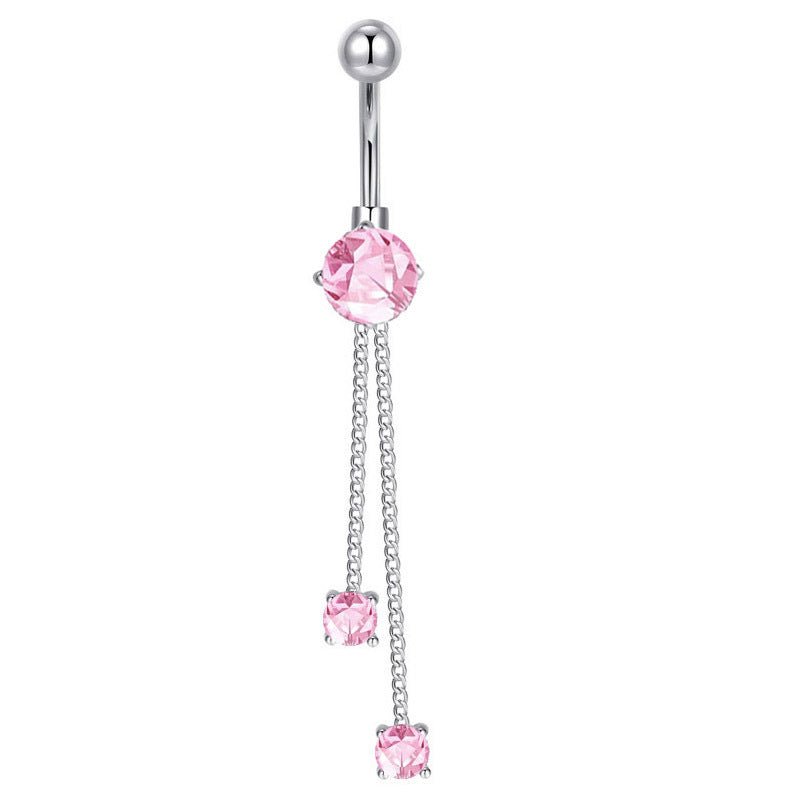 Five-piece Set Navel Stud European And American $9.50 Dana Fashion Color: Chain New Steel Pink Zirconium Women's Accessories Product information: Type: navel stud Treatment Process: zircon Material: Copper Purity: 9K Series: party Image: Sexy Style: Women