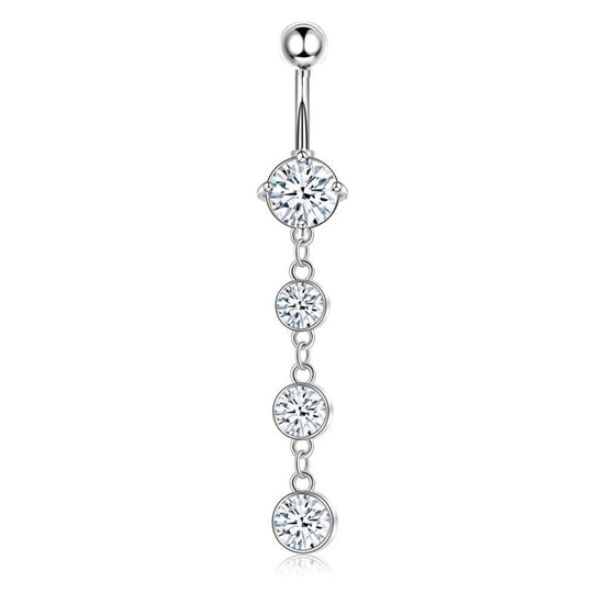 Five-piece Set Navel Stud European And American $9.50 Dana Fashion Color: Four Diamond Steel Color Women's Accessories Product information: Type: navel stud Treatment Process: zircon Material: Copper Purity: 9K Series: party Image: Sexy Style: Women's Sha