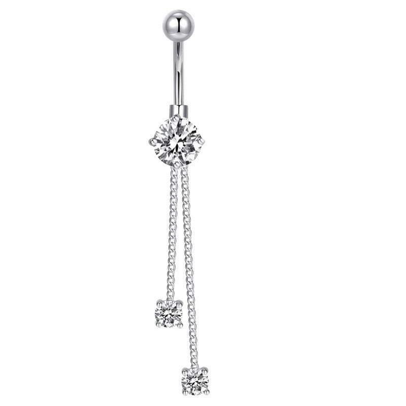 Five-piece Set Navel Stud European And American $9.50 Dana Fashion Color: Chain New Style Silver Women's Accessories Product information: Type: navel stud Treatment Process: zircon Material: Copper Purity: 9K Series: party Image: Sexy Style: Women's Shape